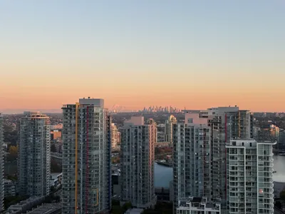 University campus at sunset